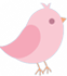 ピンク色の鳥のイラスト